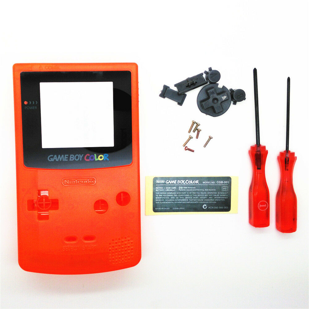Clear Orange  Housing Shell Buttons Mod for Nintendo Game Boy Color GBC
