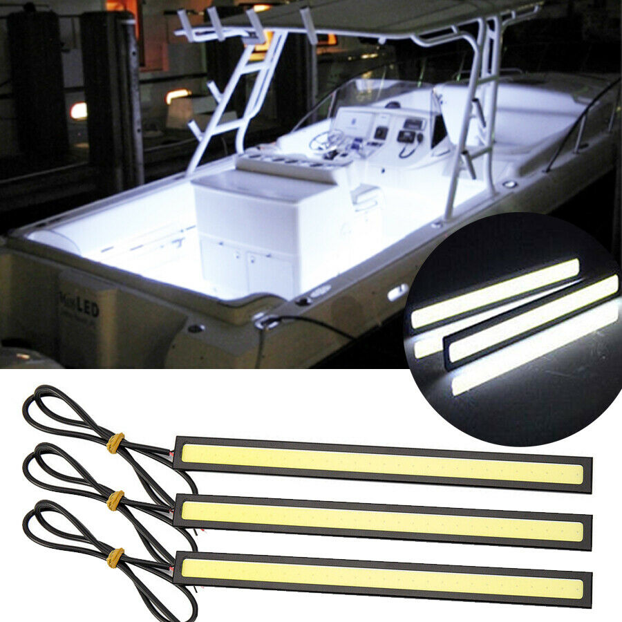 3pc Marine Grade Large Super Bright 12 volt Cool White LED Courtesy Lights