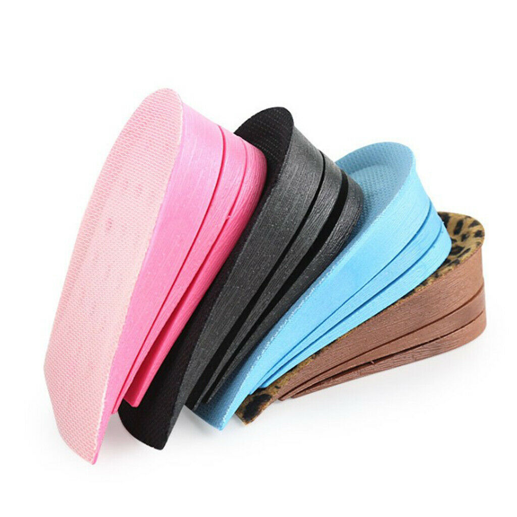 3 Layers Anti-slip Height Increase Taller Lift Insoles Inserts Black