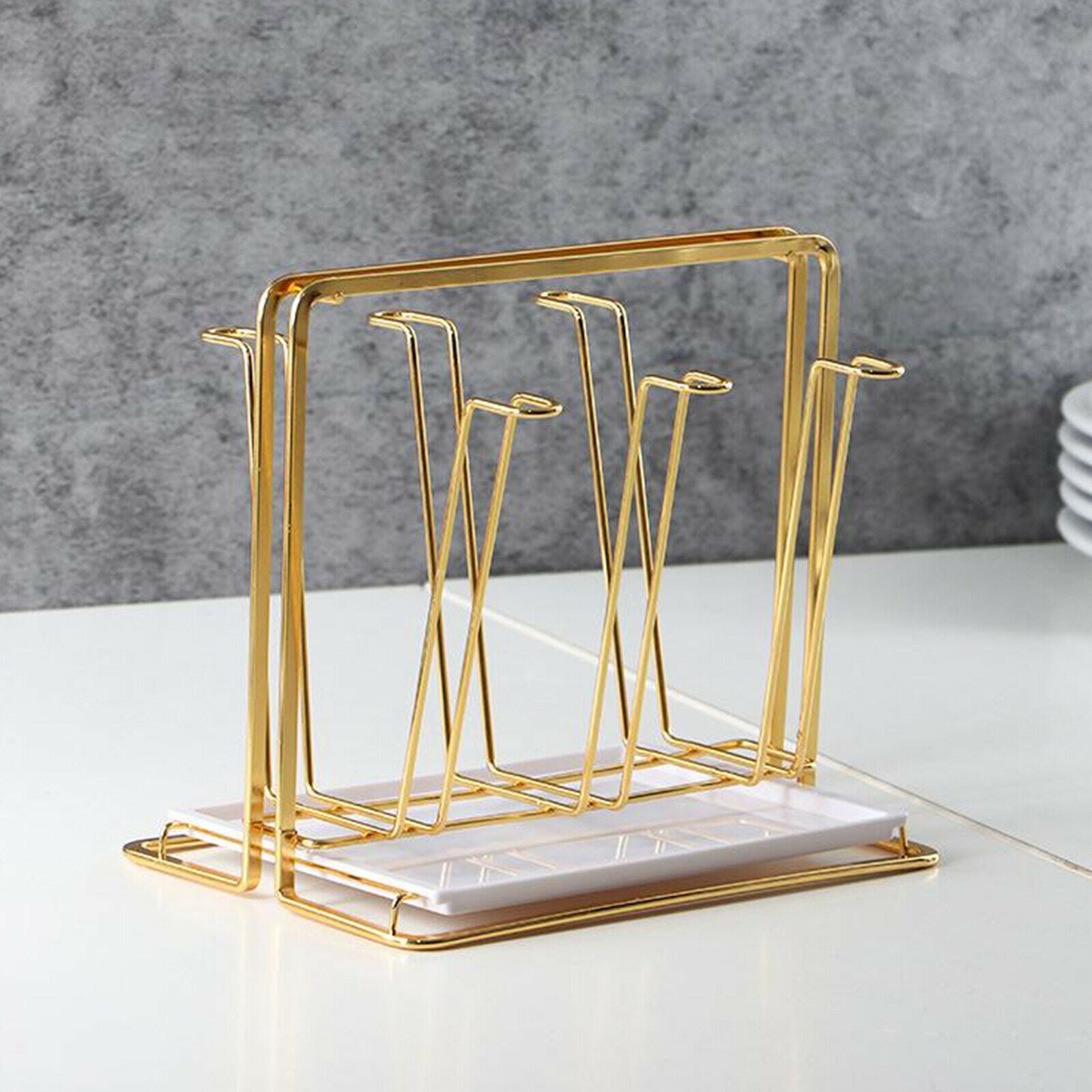 Minimalist Golden Mug Drying Rack Drainer Holder Mugs Glasses Organizer