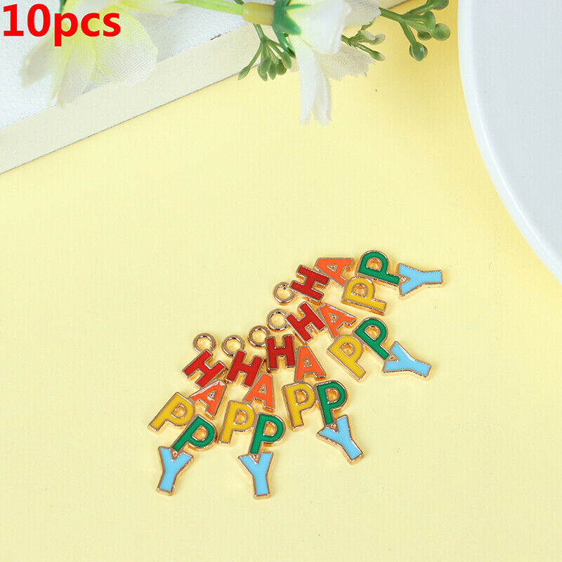 10pcs Happy Style Enamel Charm For Jewelry Fashion Earring Charm Necklace ChaSJ