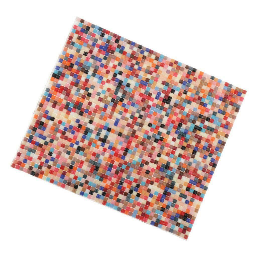 2 Packs Mosaic Wallpaper Floor Covering for 1:12 Room Ornaments Accessory