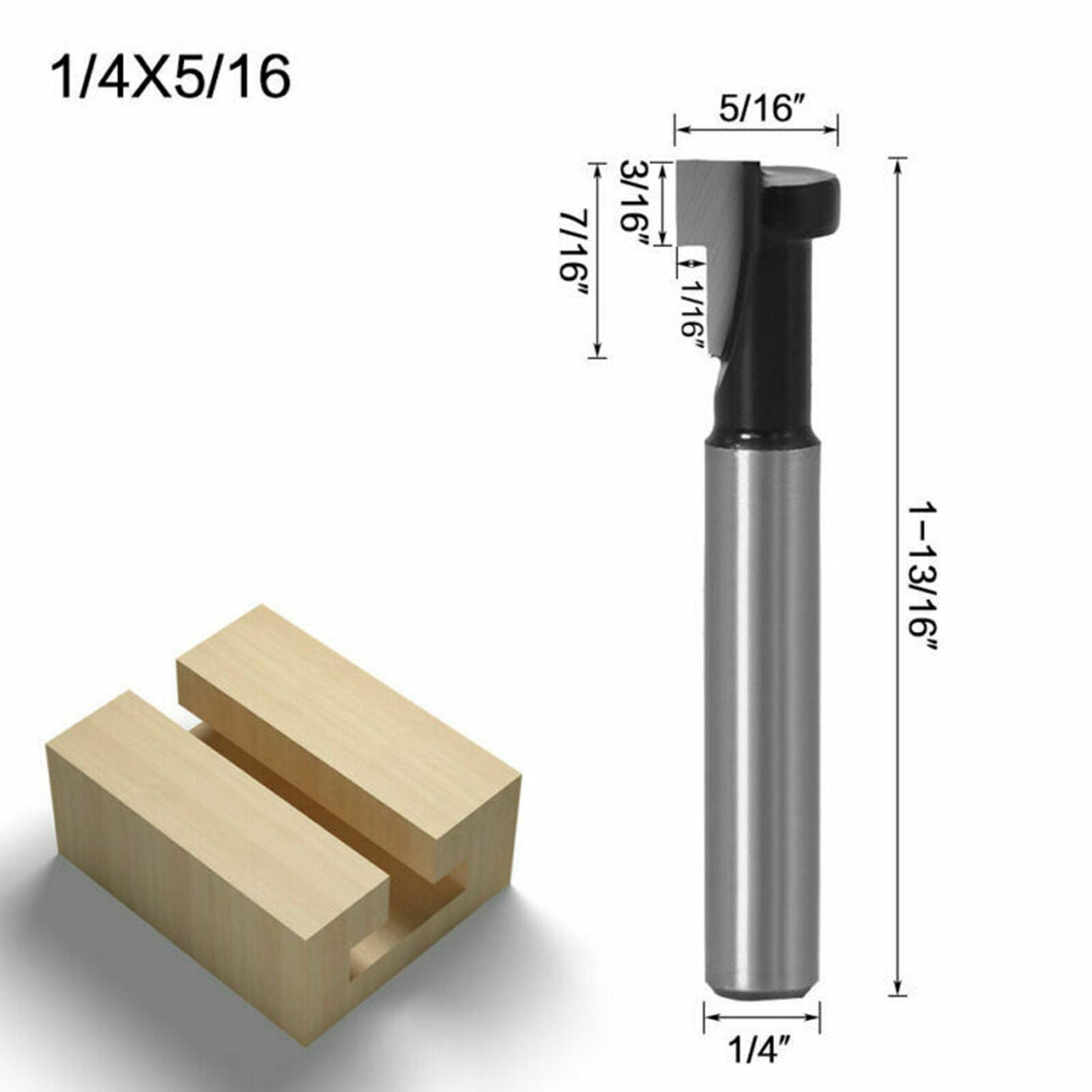 3 pcs T-slot cutter profile cutter 8mm 1/4 wood slot cutter cutter shank