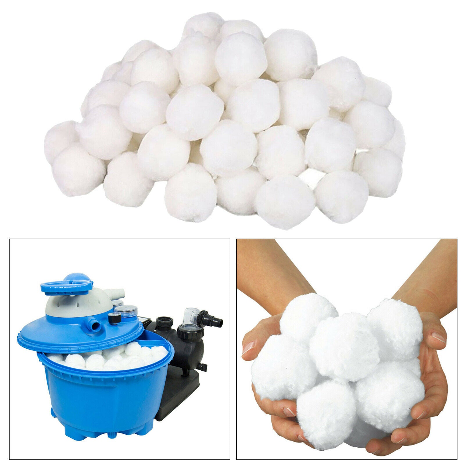 White Pool Filter Balls Alternative Sand for Swimming Pool Fish Tanks 200g
