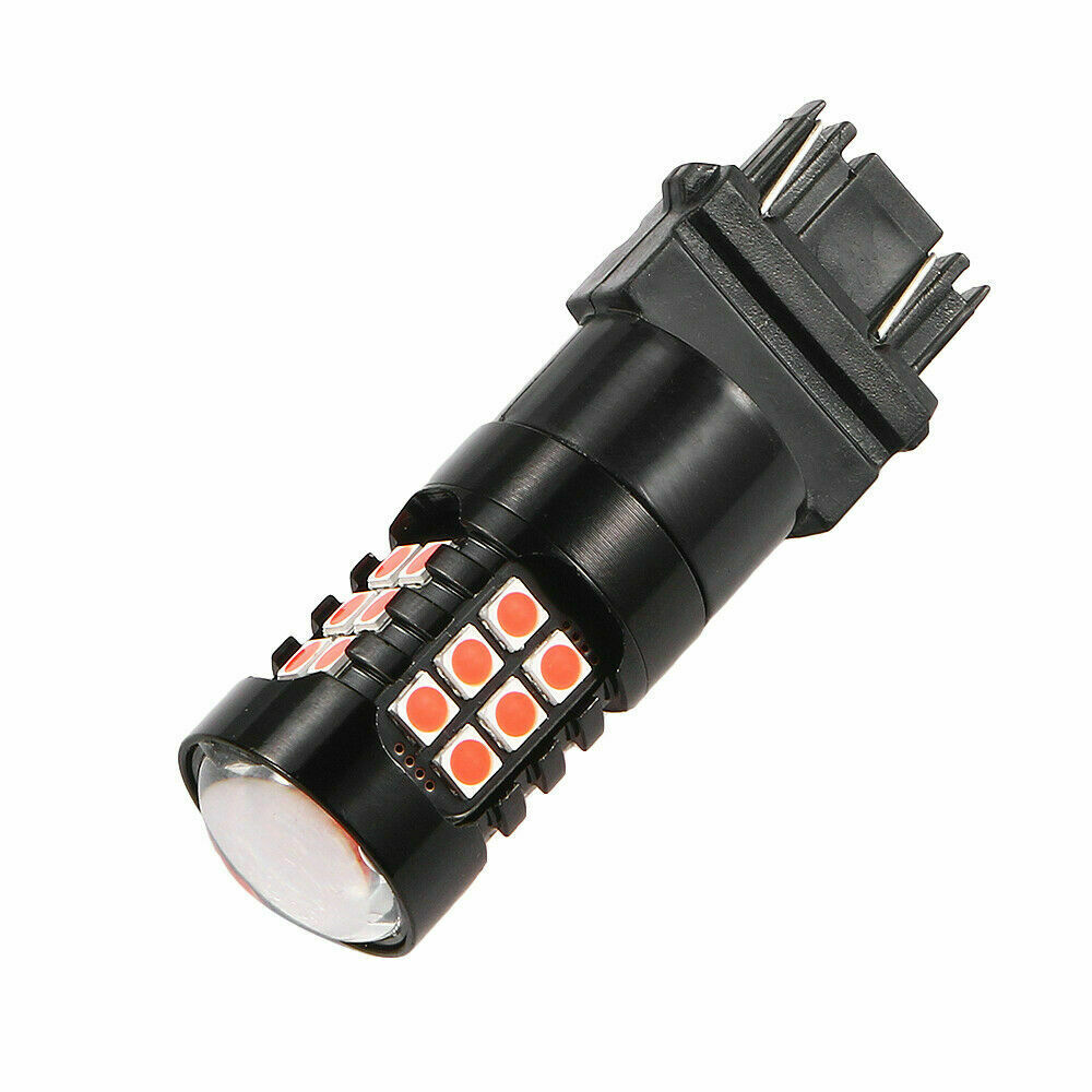 2PCS 3157 Red LED Strobe Brake Light Flashing Safety Blink For Tail Parking Bulb