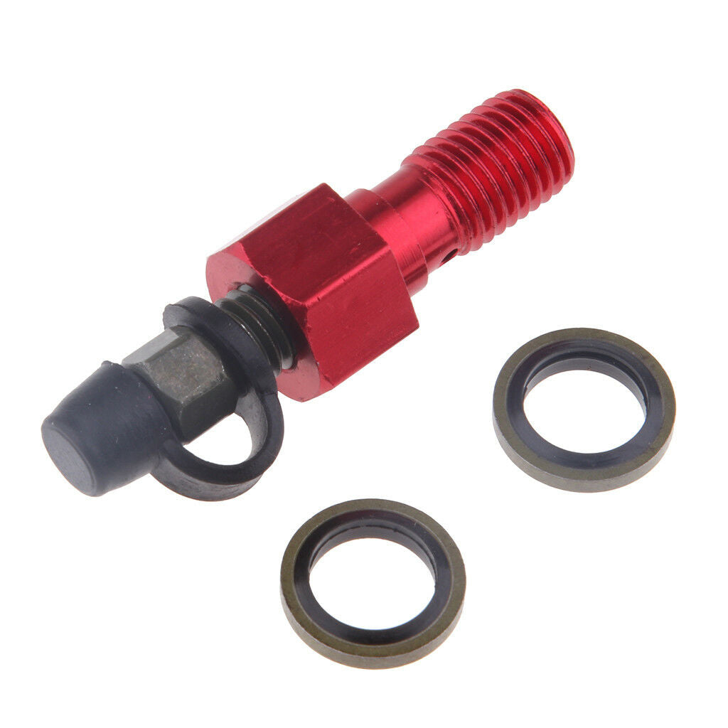 Red Brake Caliper 10mm M10 x 1.25mm Banjo Bolt Bleed Nipple for Suzuki
