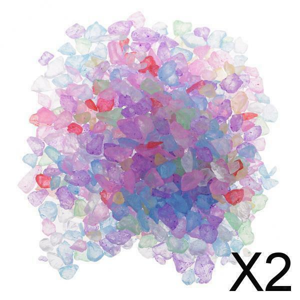 2X 20g Colored Mosaic Stone Sand Fish Tank Marbles Decorative Glass Jewelry