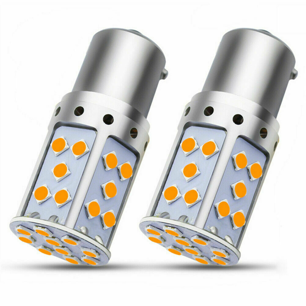 2Pcs Canbus BAU15S 7507 PY21W 1156PY LED Amber Bulbs For Car Turn Signal Light