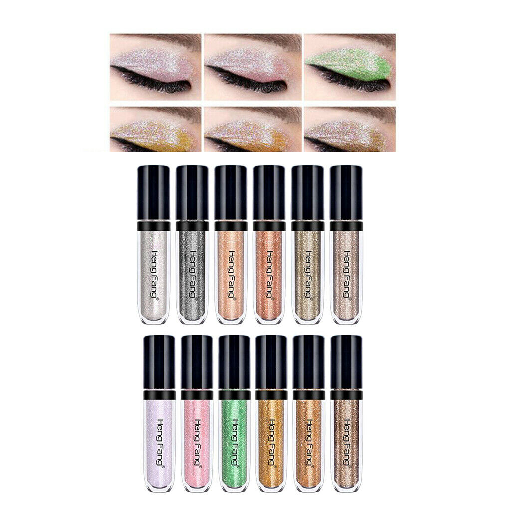 12 Pack Diamond Shiny Liquid Eye Shadow Metals Glitter Glitters Makeup