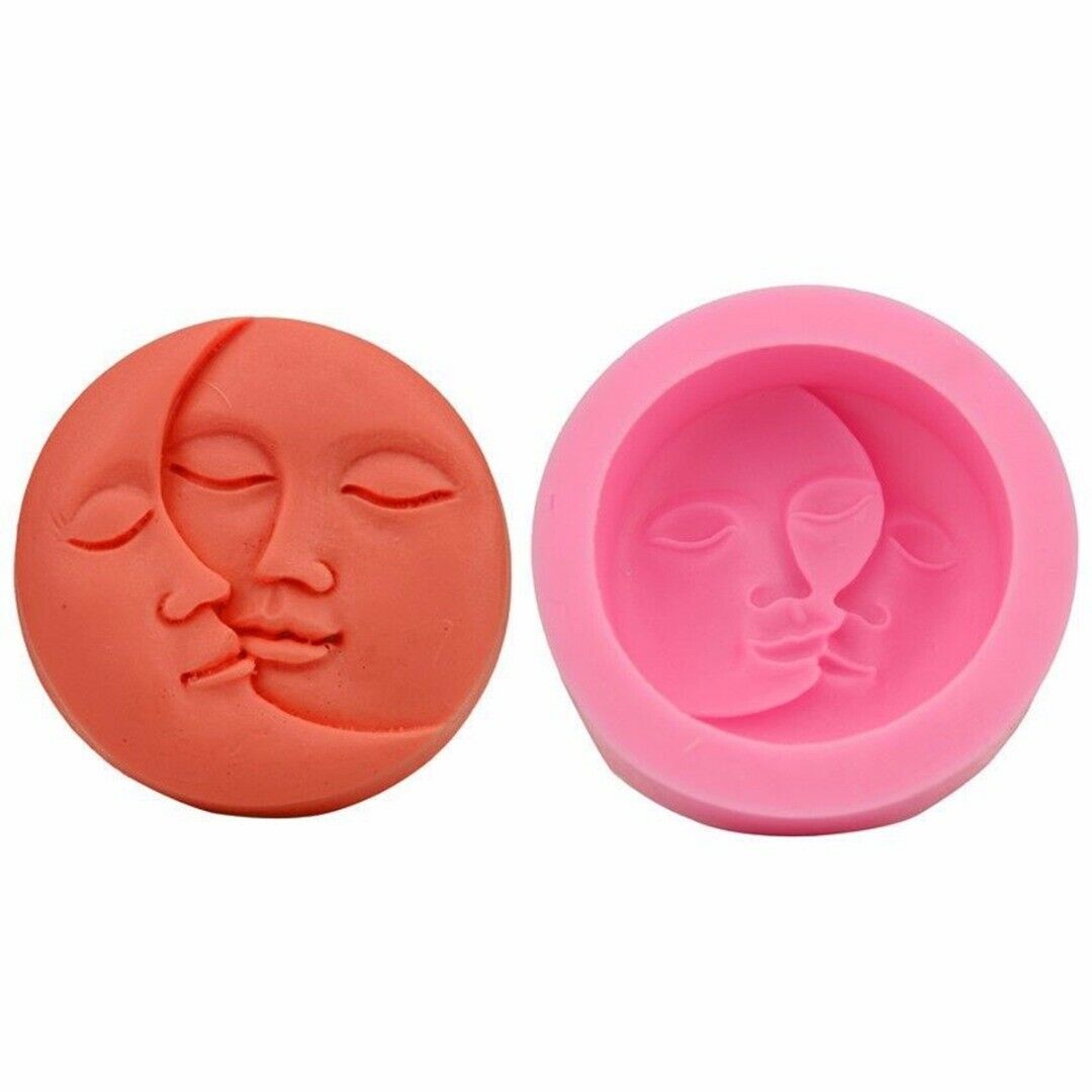 Silicone Sugarcraft Baking Sun Moon Face Cake Chocolate Mould Fondant Soap Mold