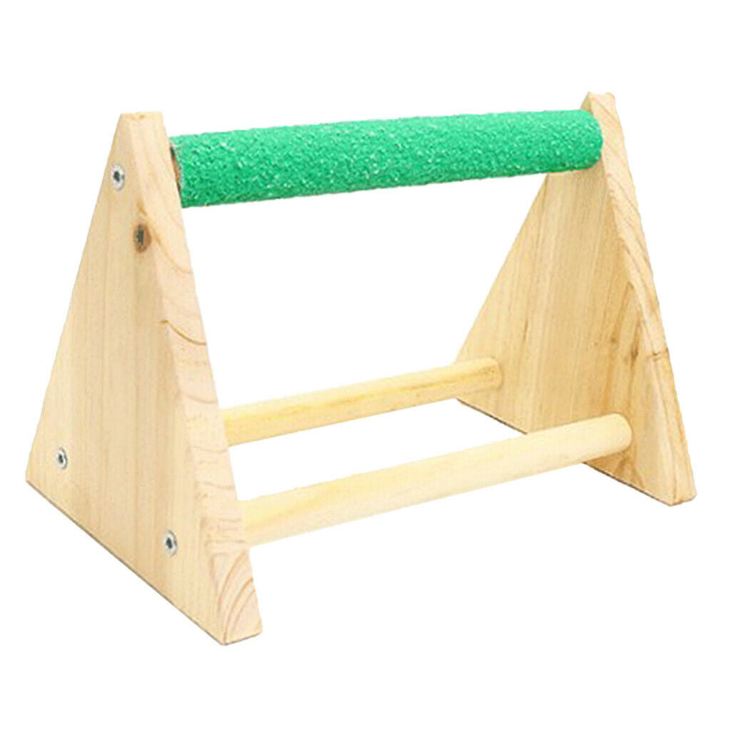 Pack 2 Wood Parrots Perch Tabletop Cage Bird Stand for Macaws Cockatoo Hens