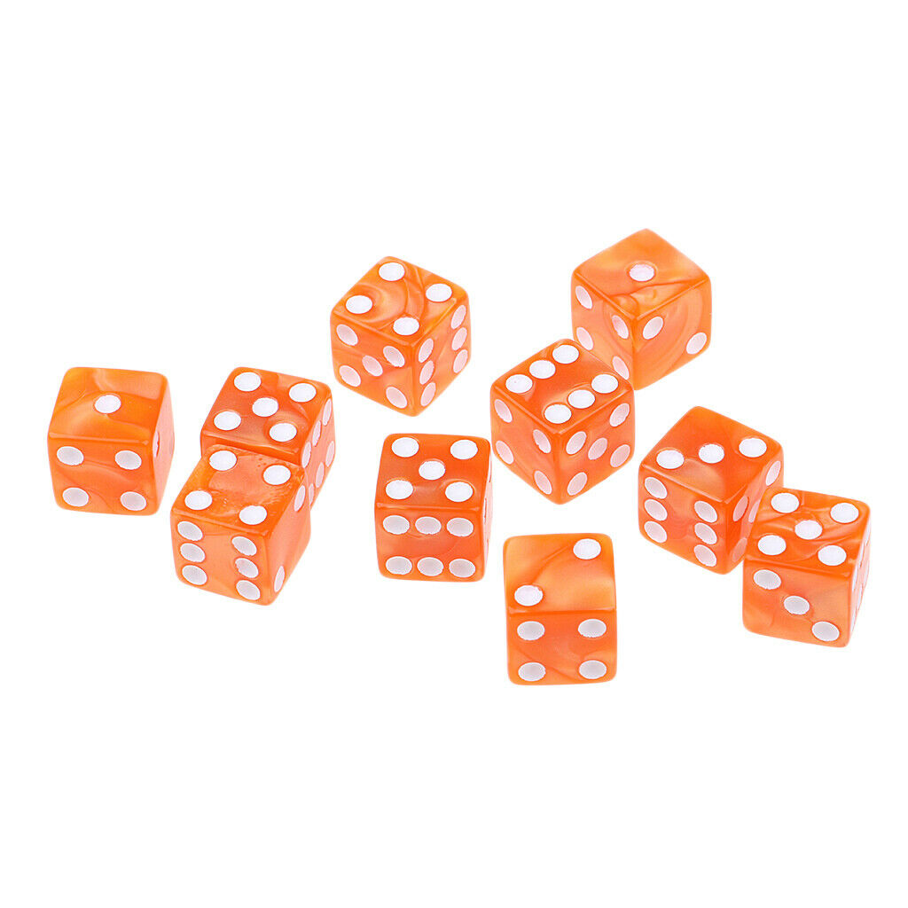 10x Gambling Props D6 Dice Six Sided for MTG TRPG DND Party Fun Toys Orange
