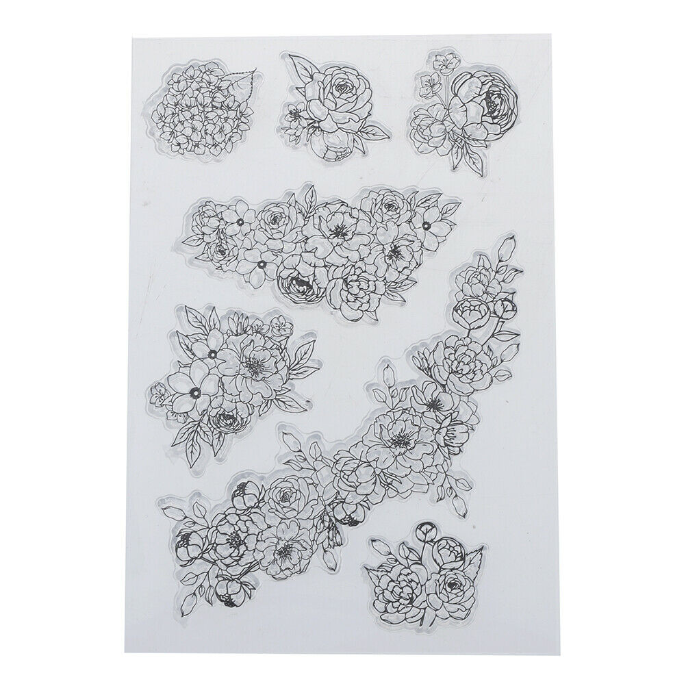 flowers transparent clear silicone stamp for diy scrapbooking photo deco.l8