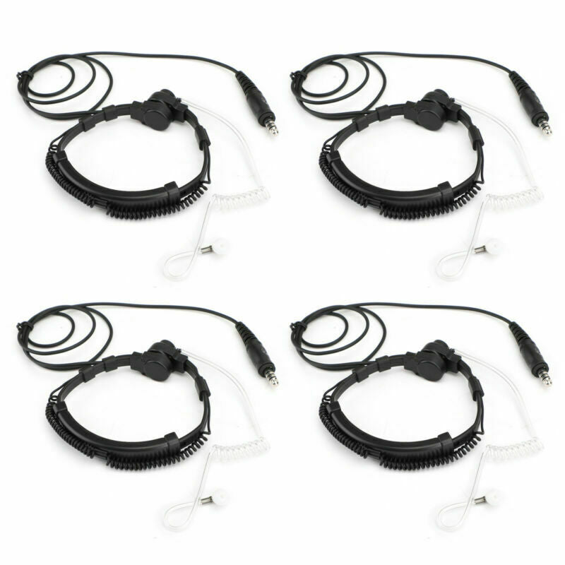 4X Adjustable Throat Microphone Headset For Walkie Talkie 7.1mm Plug PTT AT2