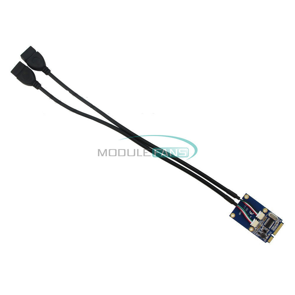Mini PCIe PCI-E to USB Adapter mPCIe to 5 Pin Dual USB2.0 2 Ports Converter Card