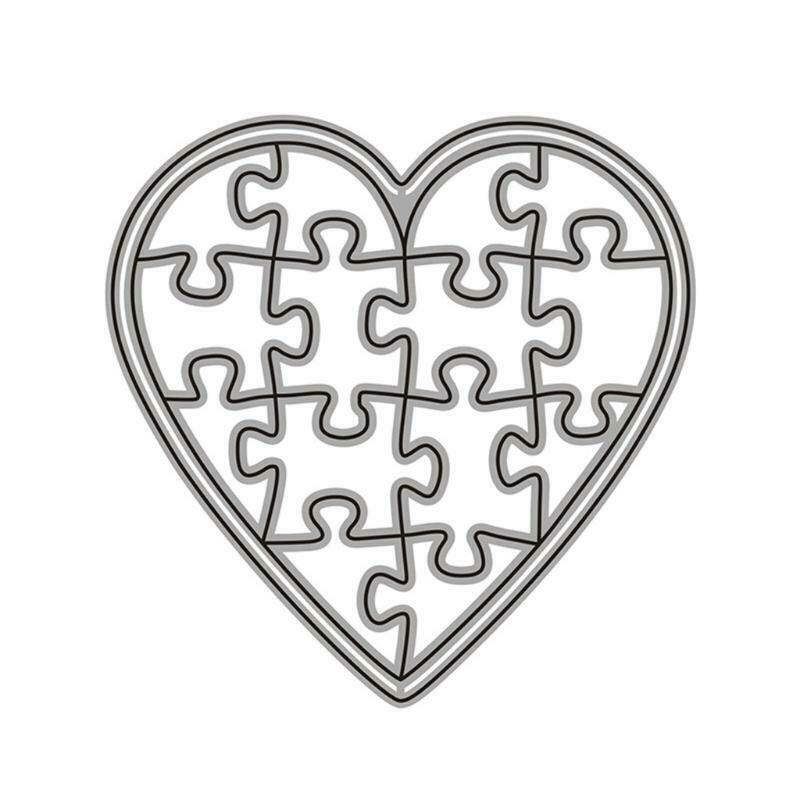 Heart Puzzle Metal Cutting Dies Stencil DIY Scrapbook Album Paper Card Template