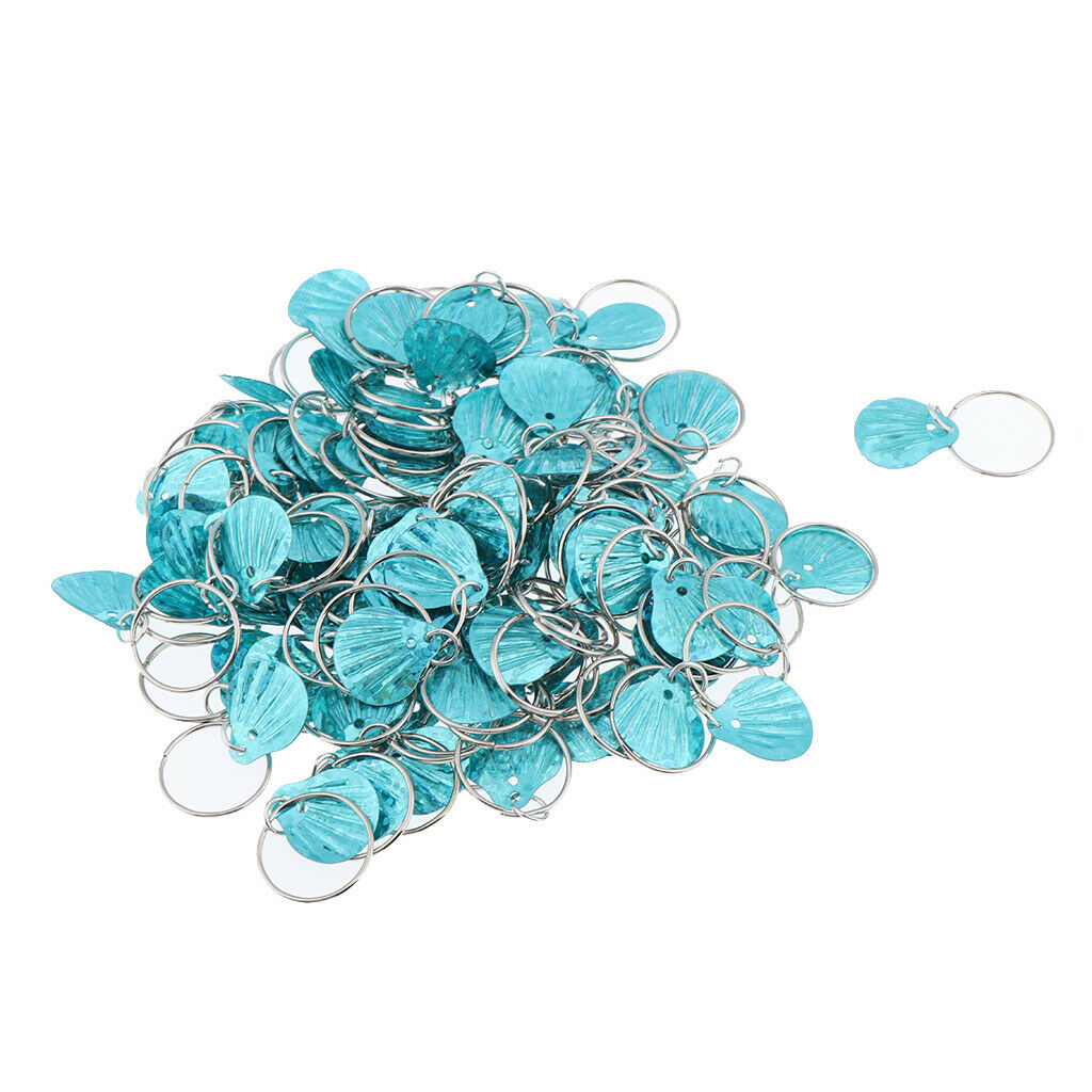 100Pcs Hair Dreadlock Bead Braid Decor Jewelry Rings Hair Pendants Lake Blue