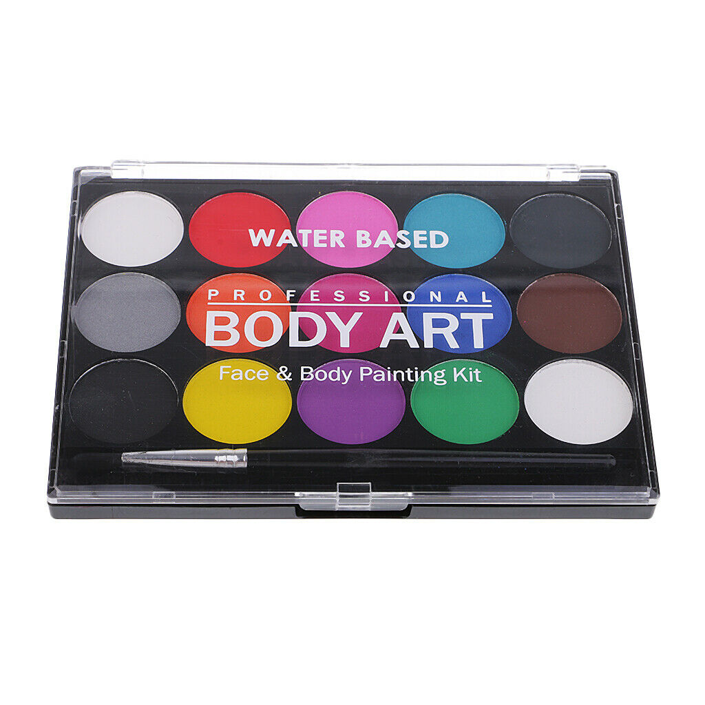 15 Colors Face Painting Palette Kit for Kids & Adults - Non-Toxic & Water Based
