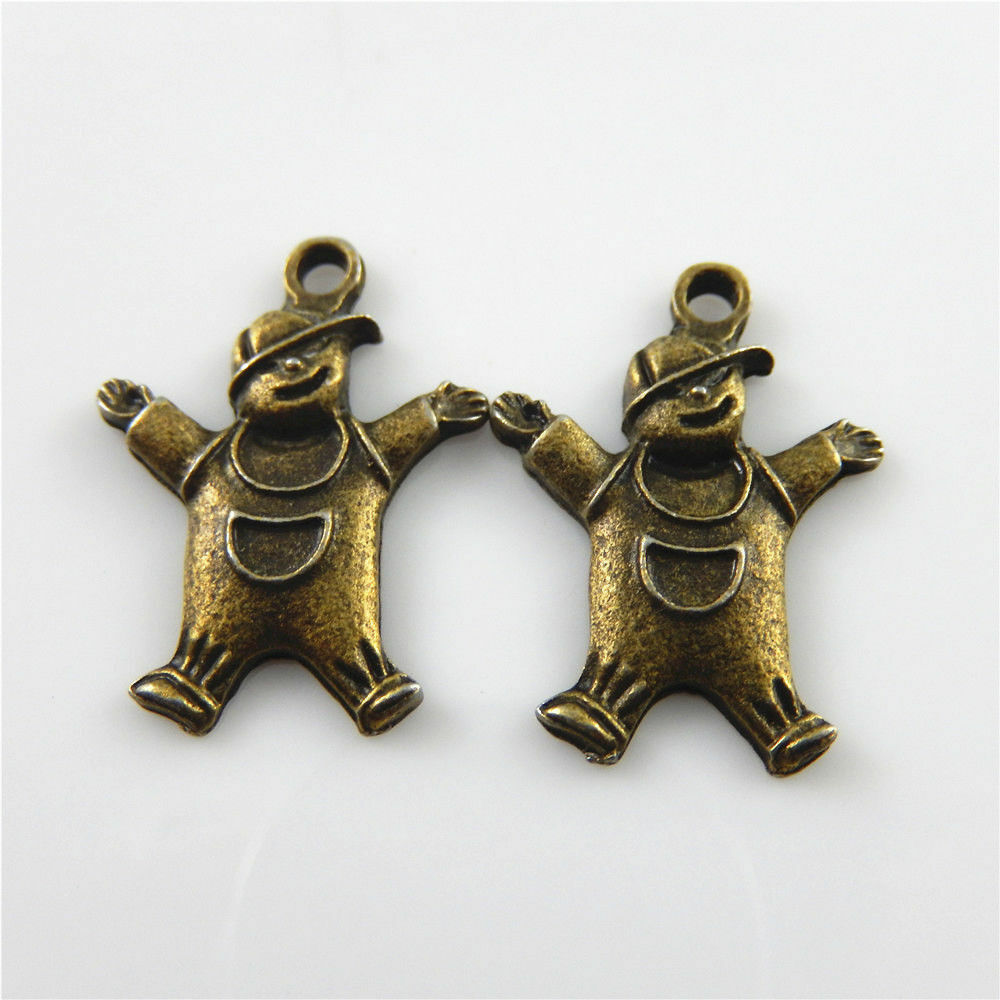60-pack Antiqued Bronze Alloy Funny Cown Pendant Jewelry Making Charm 20x18x3mm