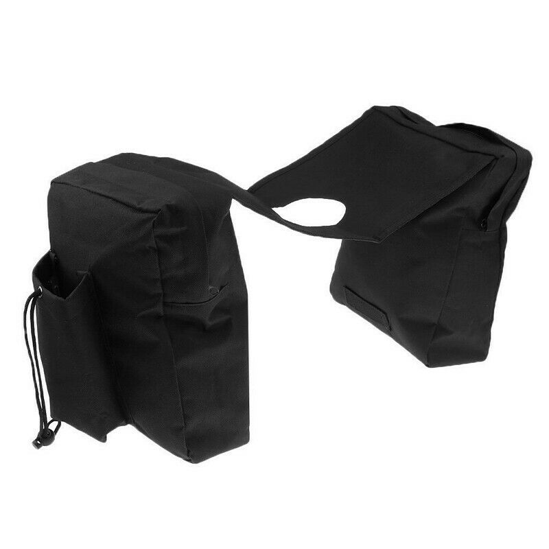 Motorcycle Luggage Double Panniers ATV Front Hanging Saddle Sack Outdoor Black