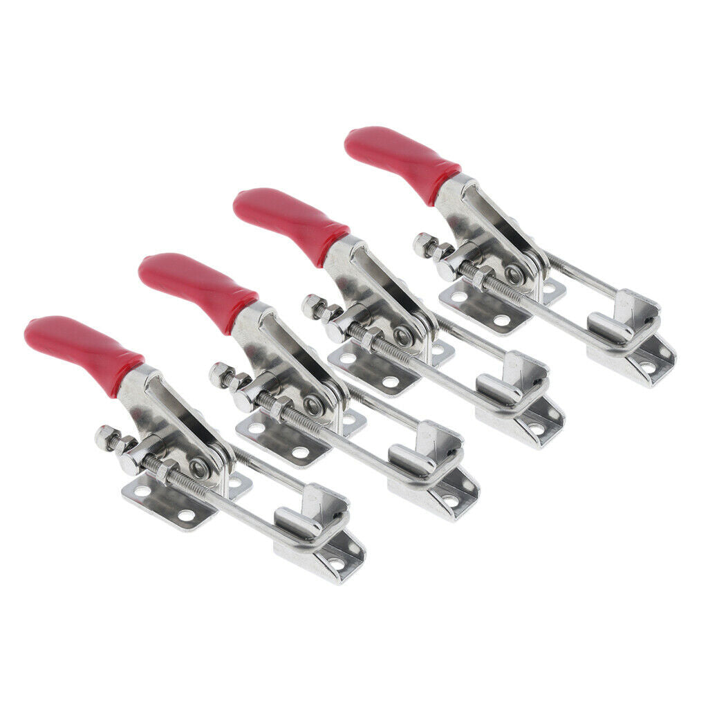 4pcs Latch Type Toggle Clasp Clamps Adjustable Metal Lock Hasp 110x28x65mm