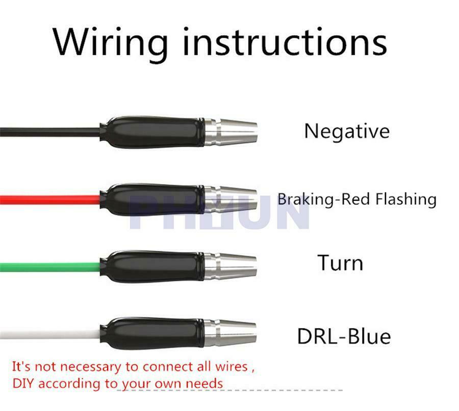 4x 12V 3 in 1 Motorcyle Turn Signal Light DRL Flashing Brake Light 3 LED Colors