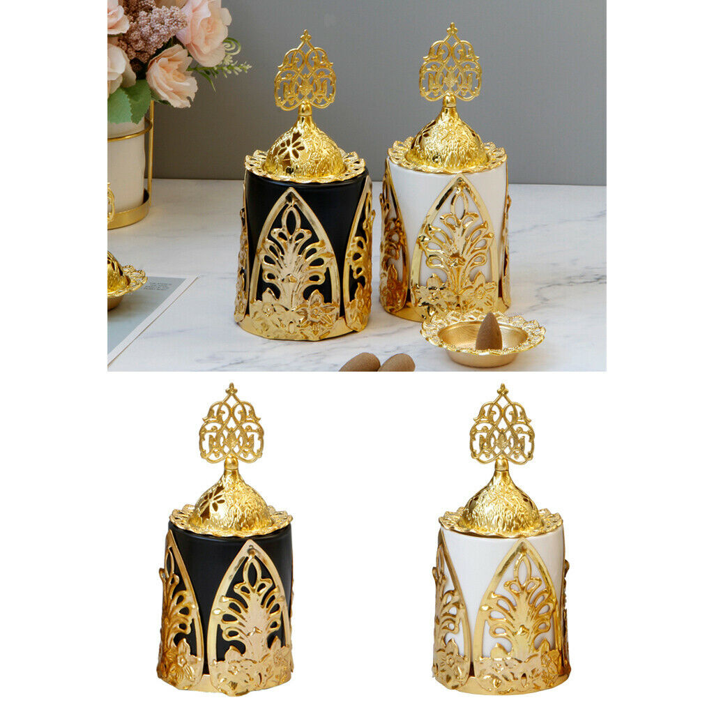 2Pcs Ceramic Porcelain Incense Burner Decorative Holder for Home Ornament