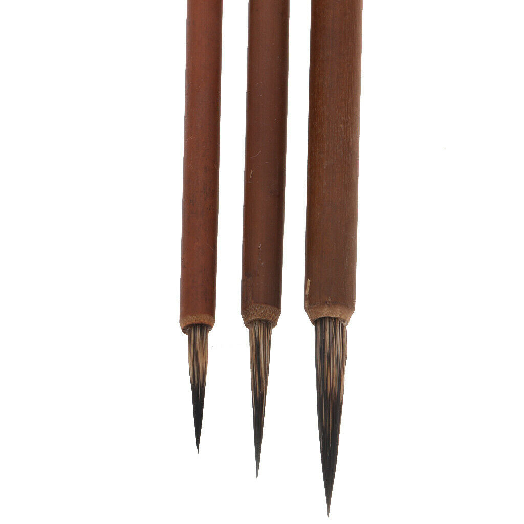 3pcs/set Rat Whisker Brush Watercolor Brush Writing Brush for Fine Painting