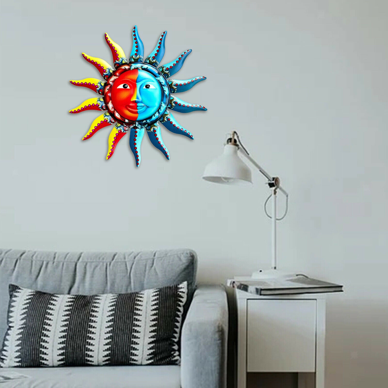 Sun Shaped Wall Decor Garden Office Bedroom Hanging Wall Sculpture Ornament
