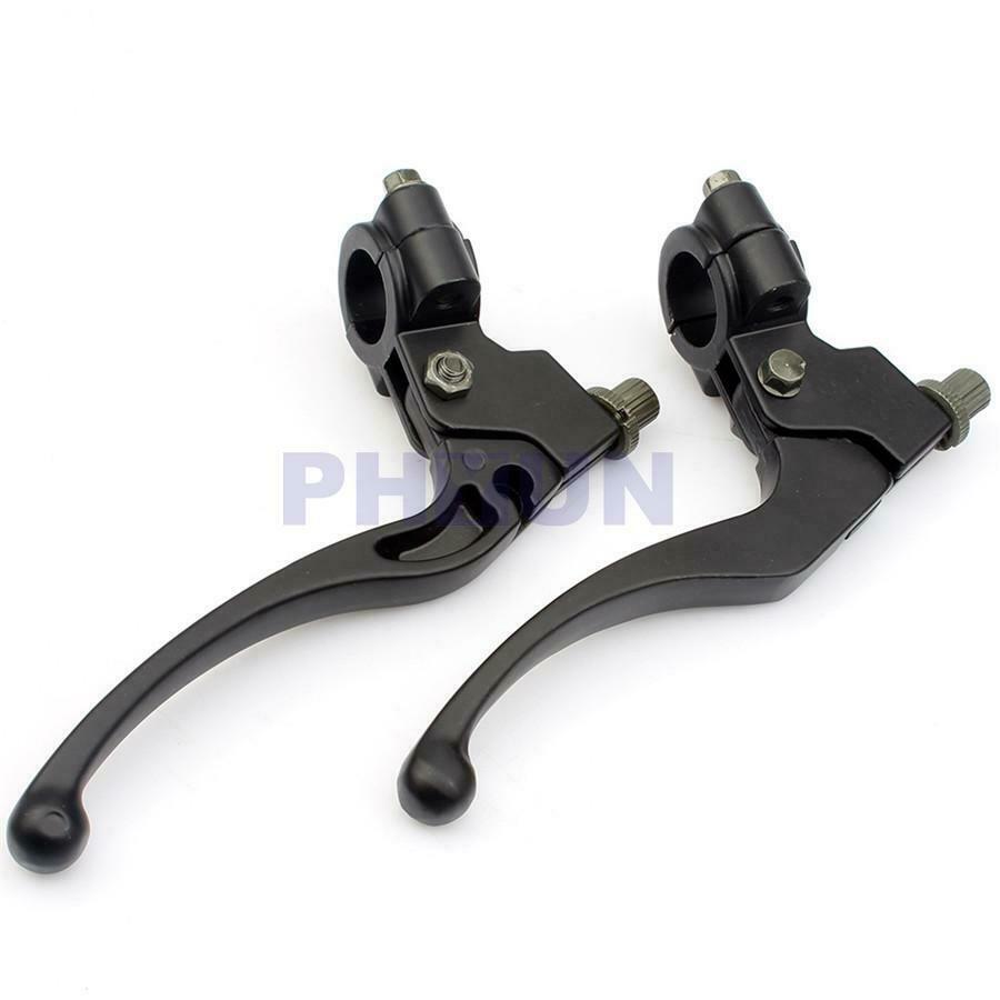 Pair Black Aluminium R+L Brake Lever Perch Clutch For 22mm Motorcycle Handlebar