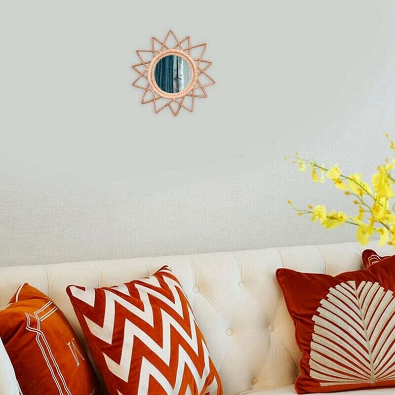 Rattan Round Wall-Mounted Mirror e Nordic Natural Vine Handmade Mirror e LivinI9