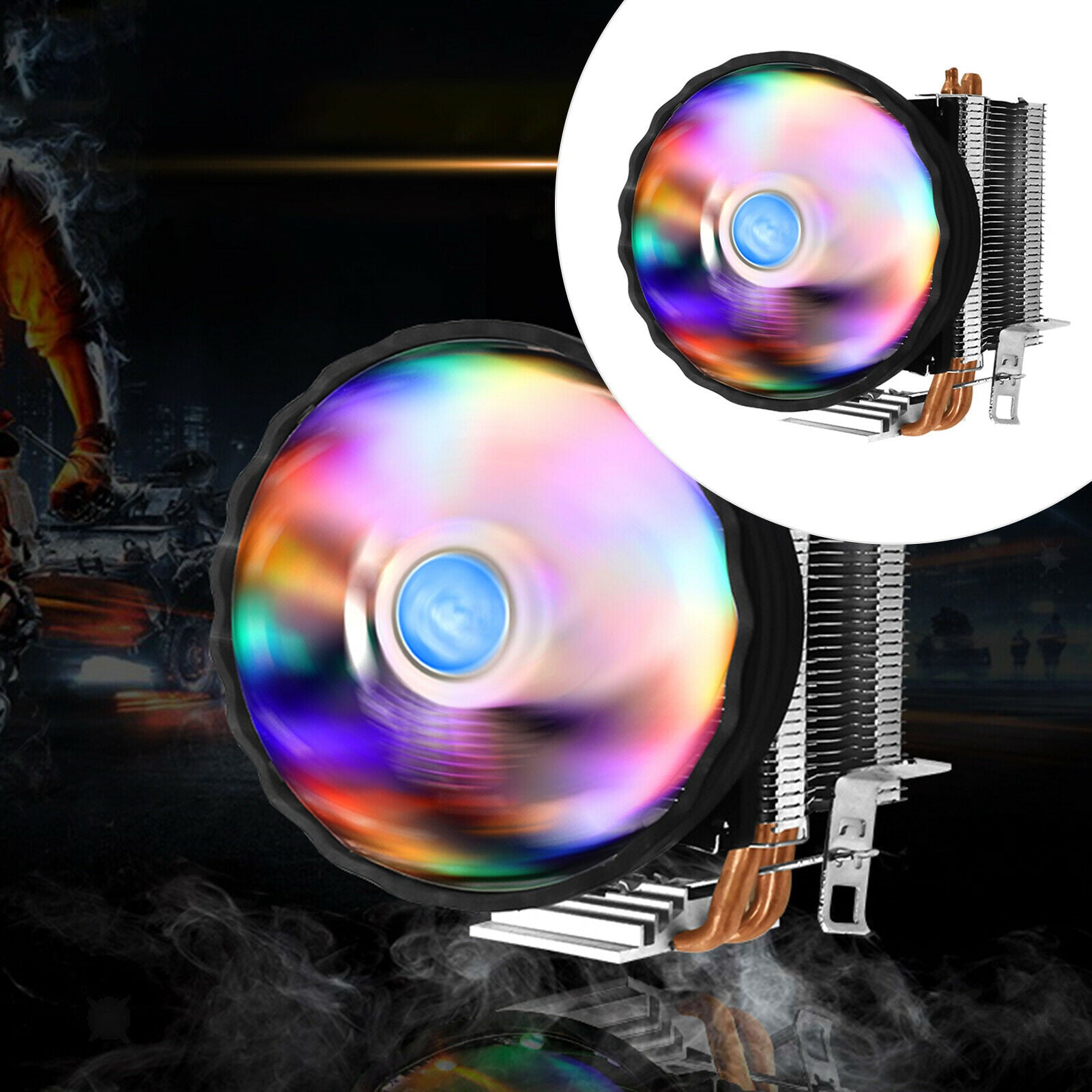 PC CPU Cooler Heatsink RGB Fans Replacement for AMD AM3+ AM2 Platforms
