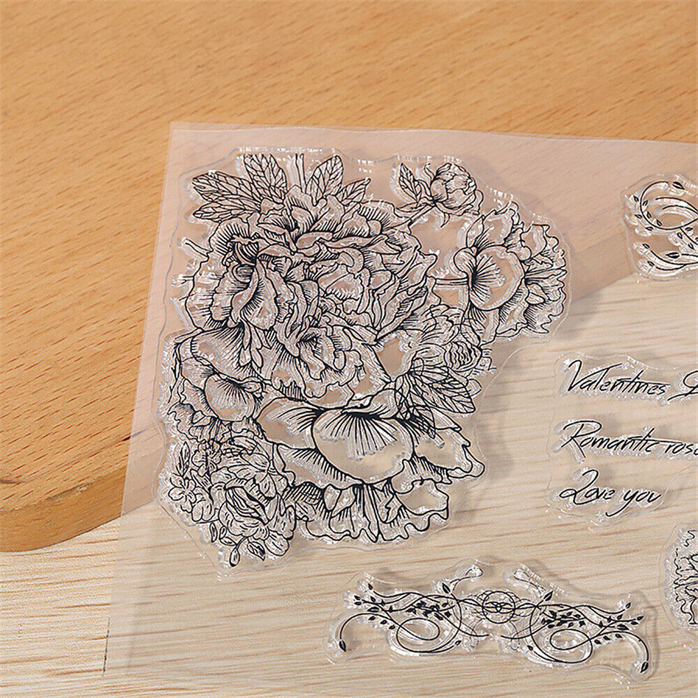 Clear Stamp Flower Silicone Polymer Clay Texture Seal Embossing Pottery Tool DIY