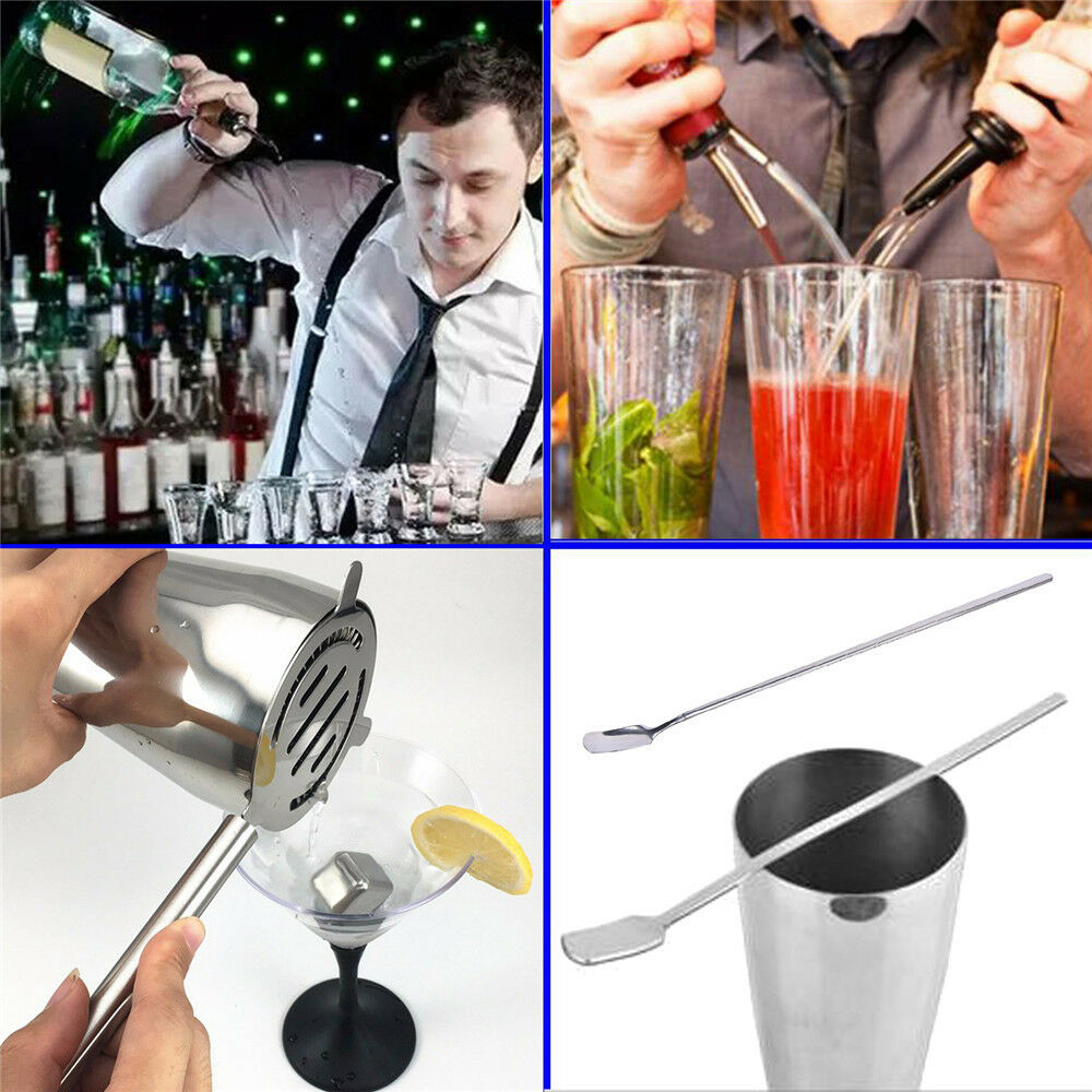 Cocktail Shaker Accessories Bartender Set Barware Bar Mixing Making Kit with Box