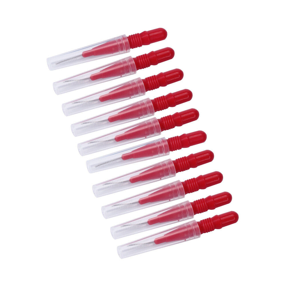 50PCS Interdental Brush Floss Sticks Tooth Floss Head Toothpick Cleaning Red NEW