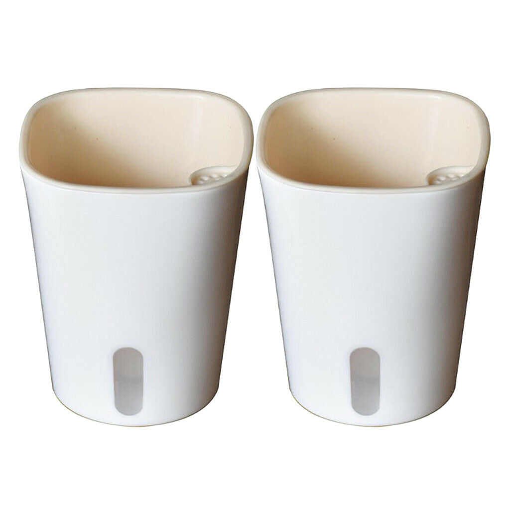 2x 7'' Tall Self Watering Planter Pots Flowers Pots for Herbs Flowers White