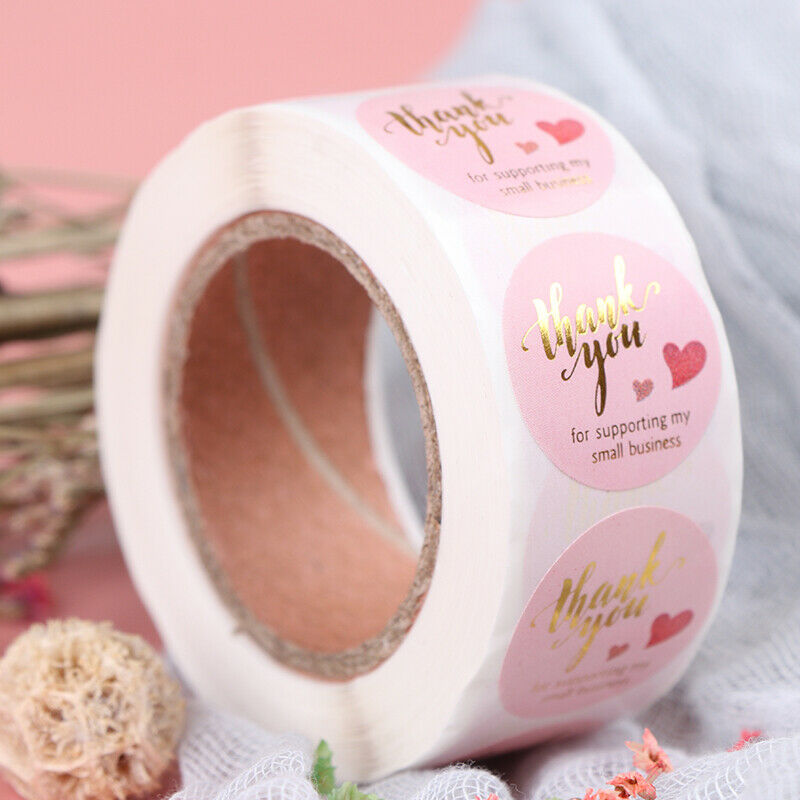 500Pcs Thank You Stickers Seal Labels Pink Stickers for Envelope Seal Lab.l8