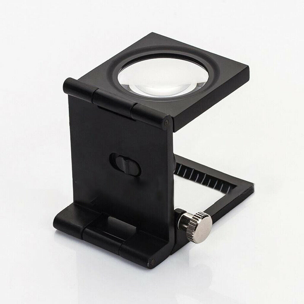 Foldable with LED Light Optical Glass Magnifier for Inspection (Black)