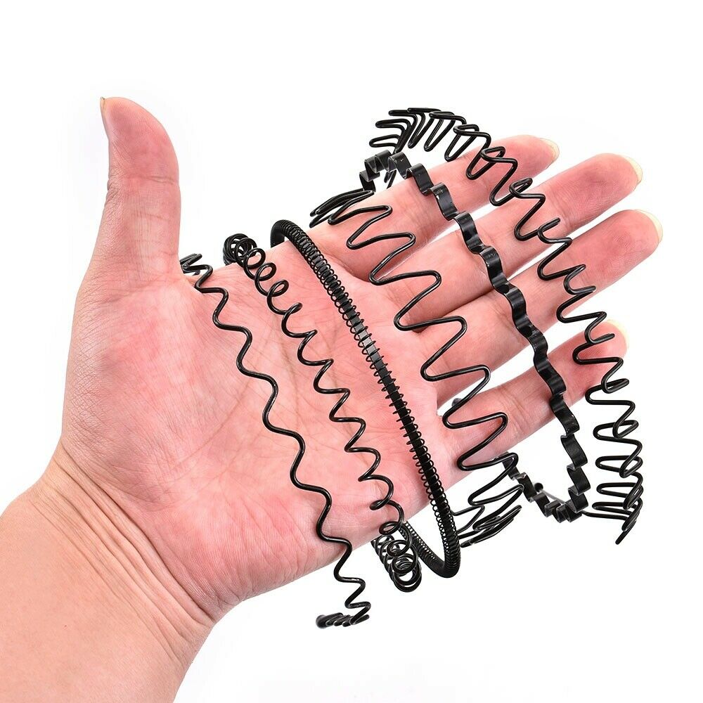 6PC Metal Men Women Sports Headband Hair Band Hoop Comb Hairbands Wave Headwear
