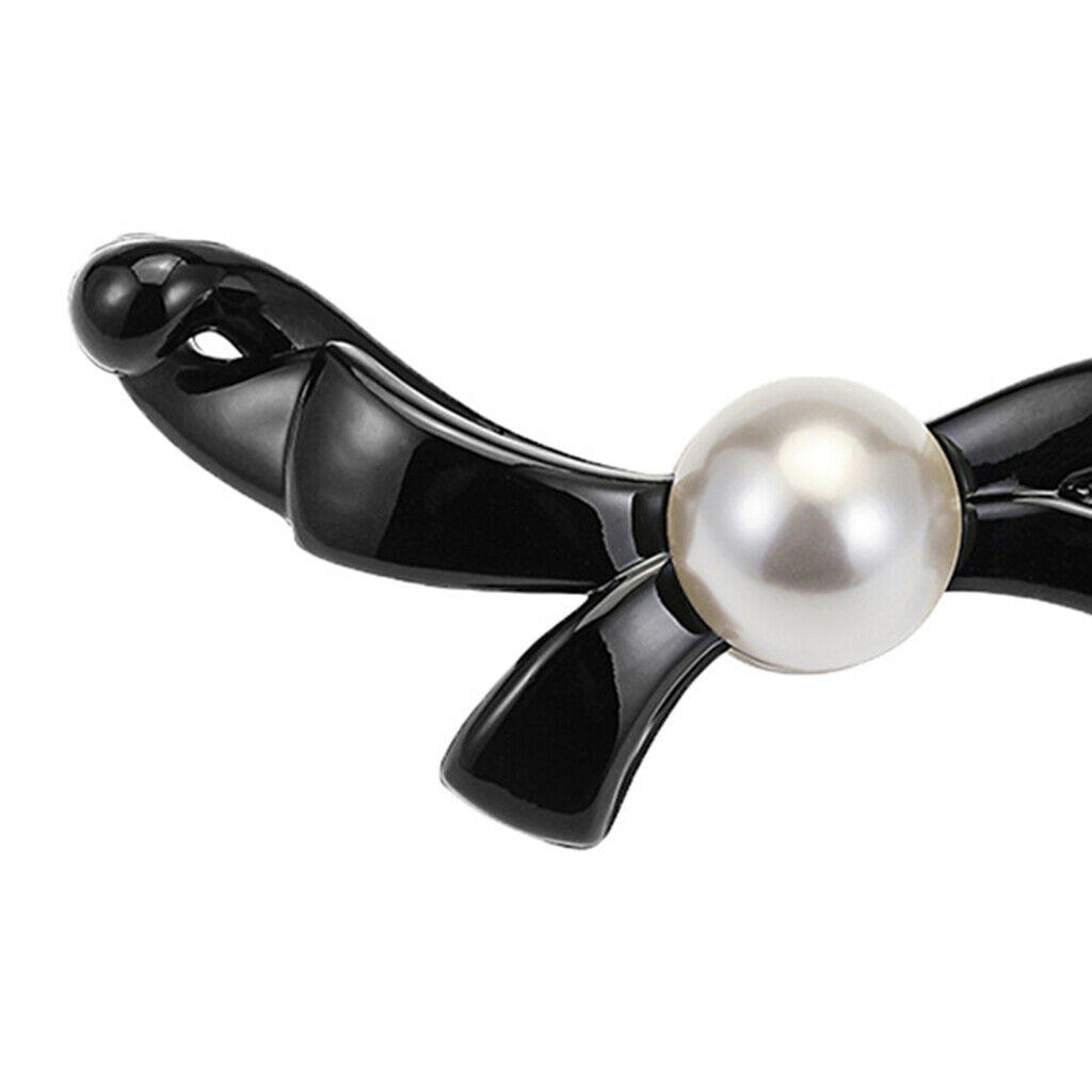 Women's Pearls Banana Hair Clip Classic Barrette Hair Grip Ponytail Holder
