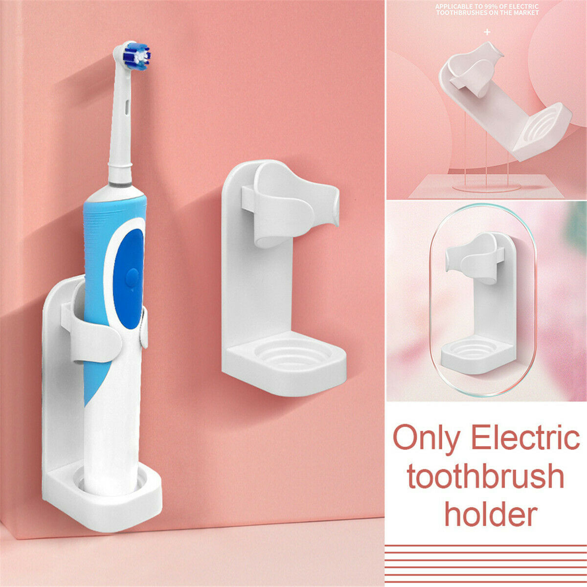 Wall Mounted Electric Toothbrush Head Holder Traceless Stand Organizer Shelf