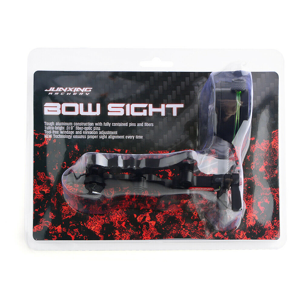 Single Pin Compound Bow Sight 1 Pin 0.019" Adjustable Archery Hunting Shooting