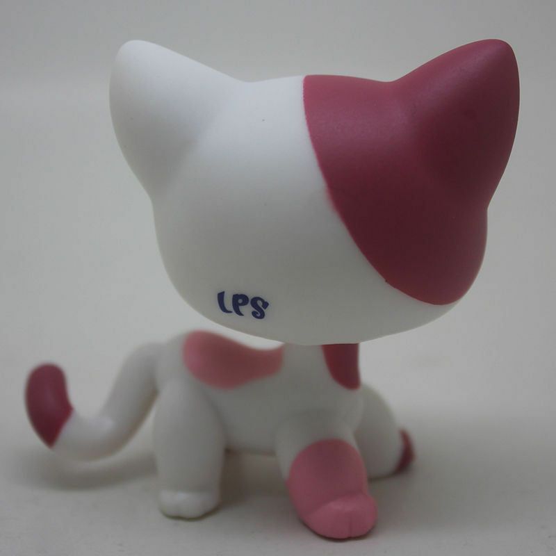 Littlest Pet Shop Chat Rose & Blanc Paillette Sparkle Shorthair Lps (L49)