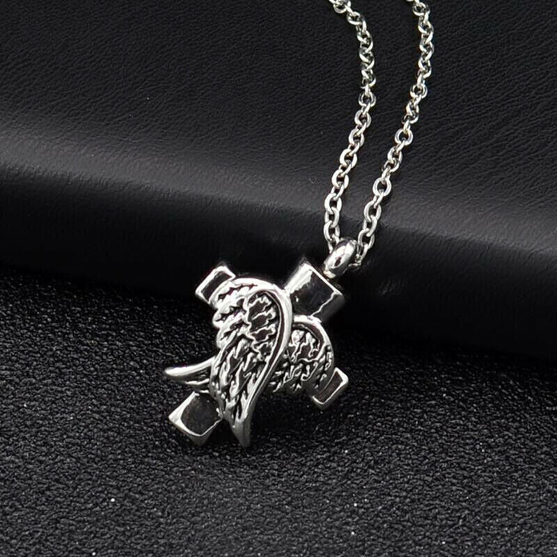 Angel Wings Memorial Necklace Urn Keepsake Necklace For Ashes Cremation J.l8