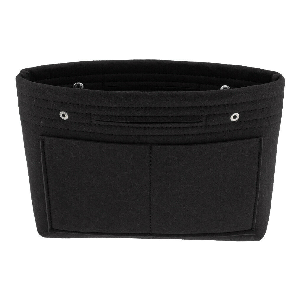 Felt Purse Organizer Bag Insert Divider Shaper Bag in Bag - Black, as described