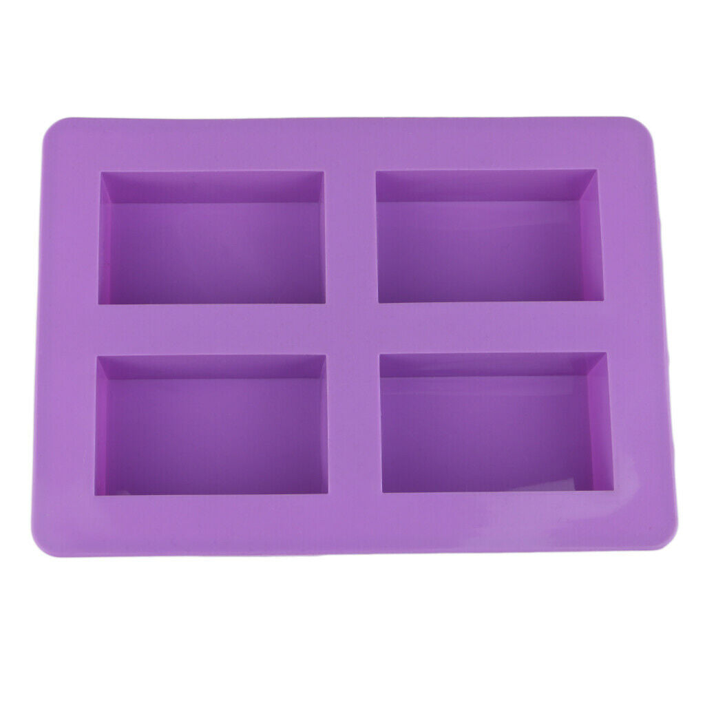 4 Cavity Silicone Soap Making Mold Cake Baking Mould Kitchen Bakeware Tools