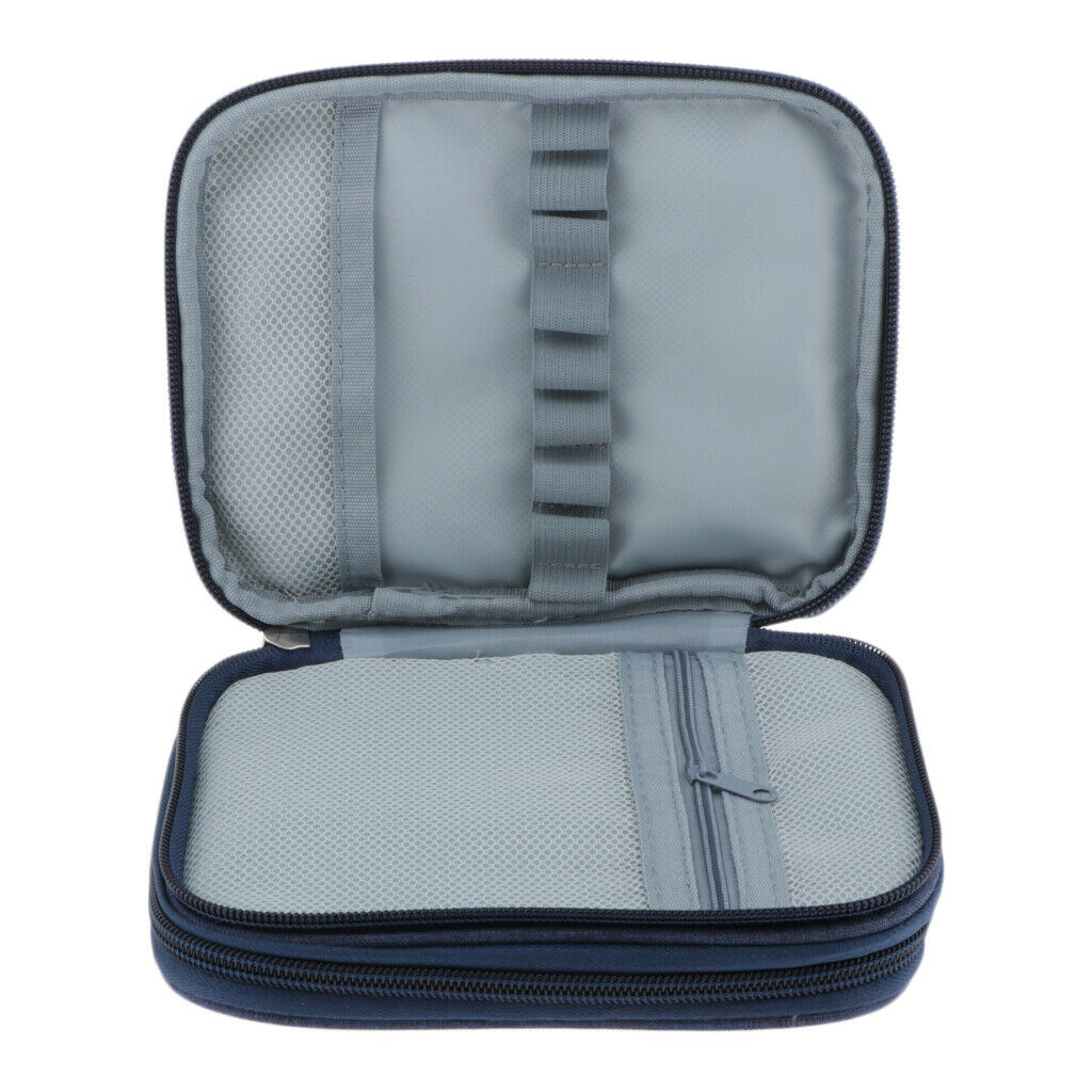 Crochet Hook Case, Organizer Zipper Bag with Web Pockets Sewing Knitting -