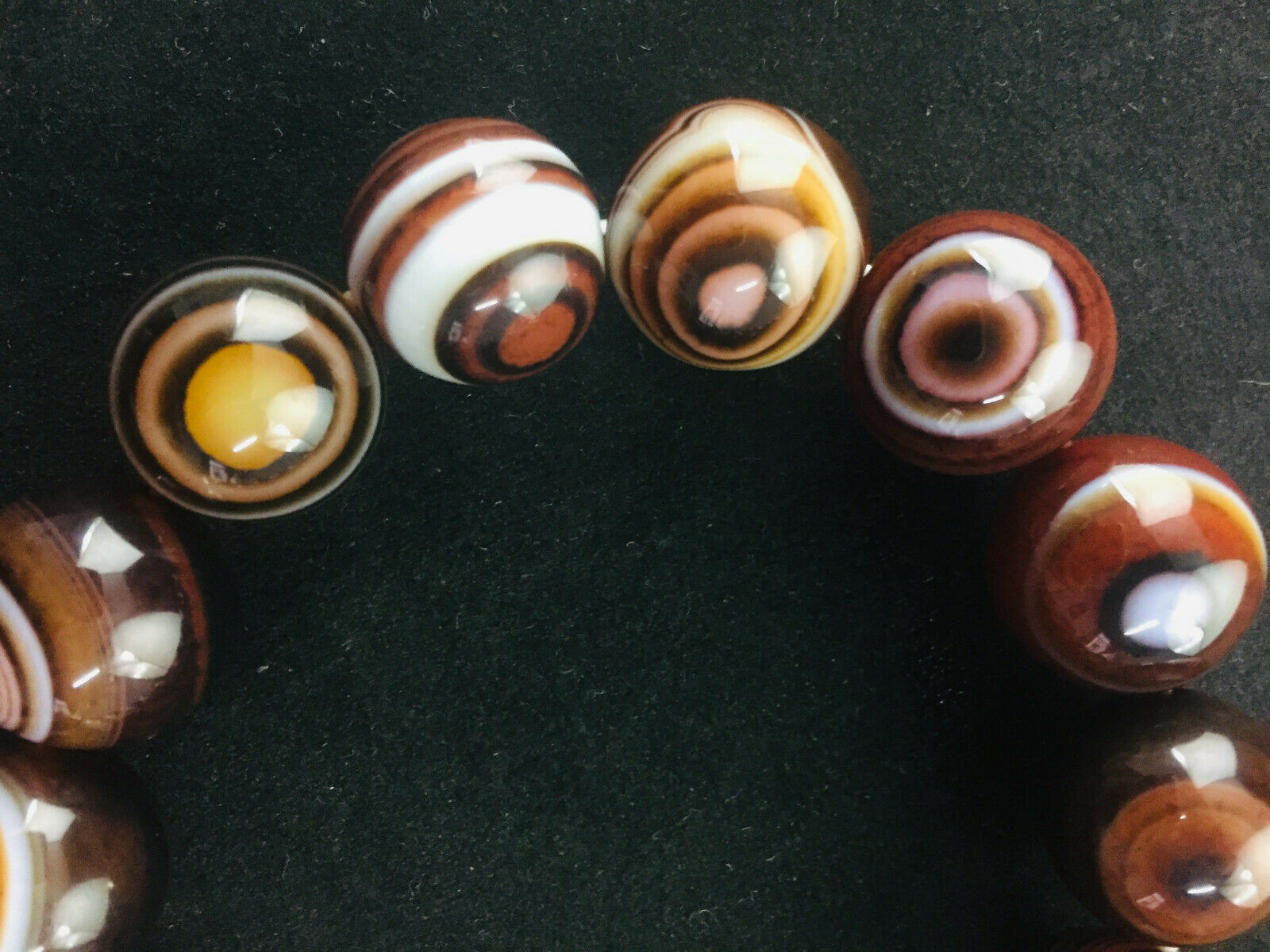 Tibetan Natural Agate Dzi *Sky Eyed* Round 16mm Beads Bracelet