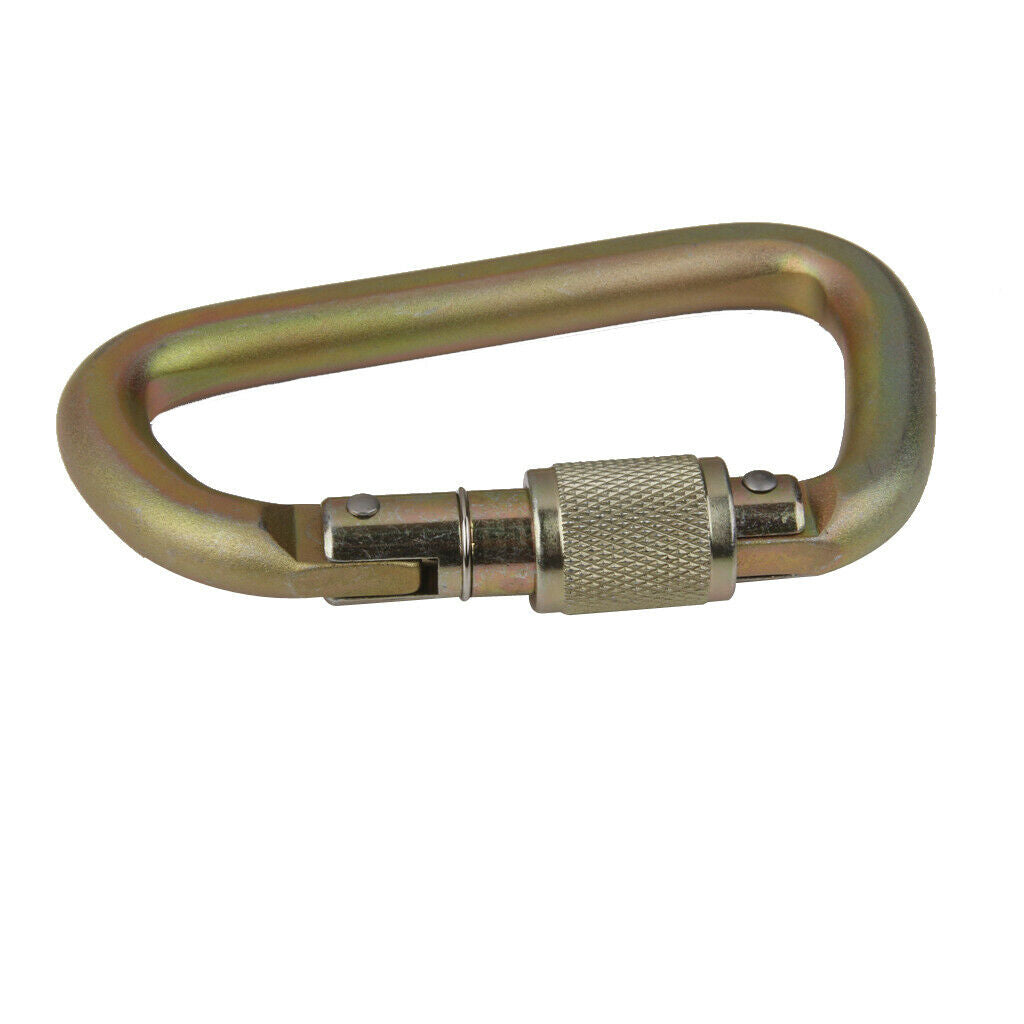 40KN D Ring   Carabiner Screw Locking for Rock Climbing Moutaineering