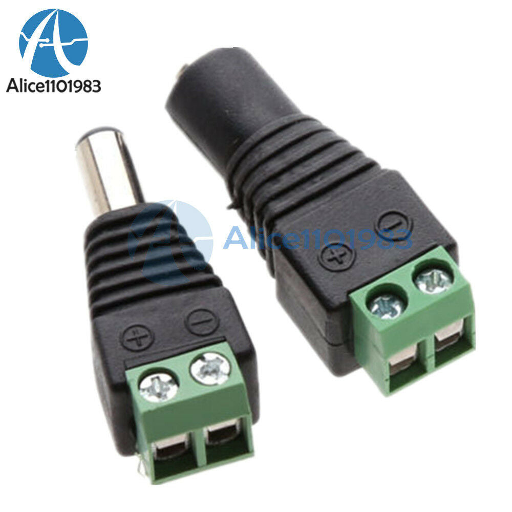 20Pairs Male Female 2.1x5.5mm DC Power Plug Jack Adapter Connector for CCTV